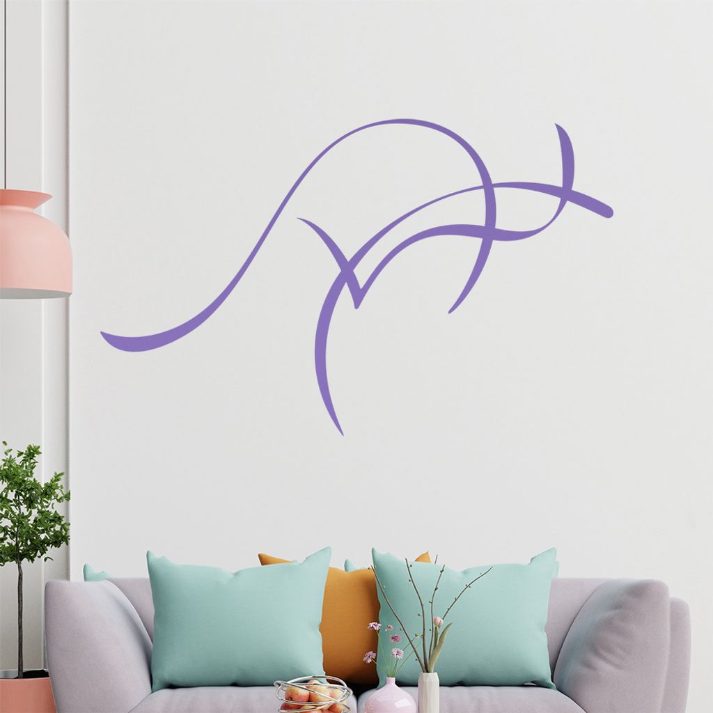 Känguru Linien Wandtattoo in 6 Größen - Wandaufkleber Wall Sticker - Dekoration, Küche, Wohnzimmer, Schlafzimmer, Badezimmer