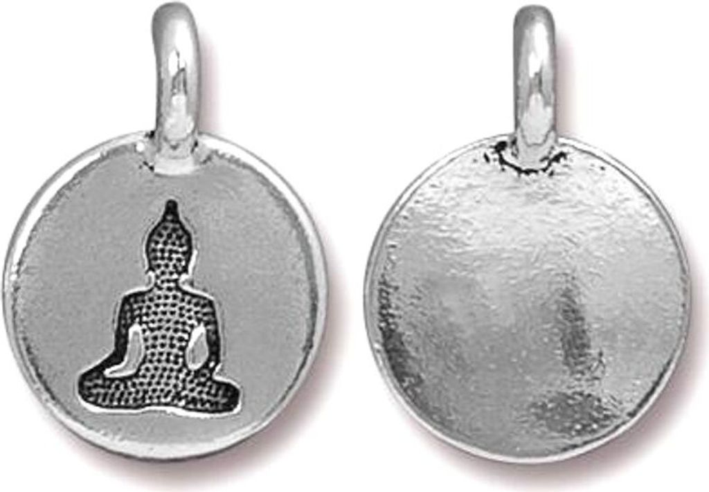 TierraCast Anhänger Buddha antik silber - 1 Stück