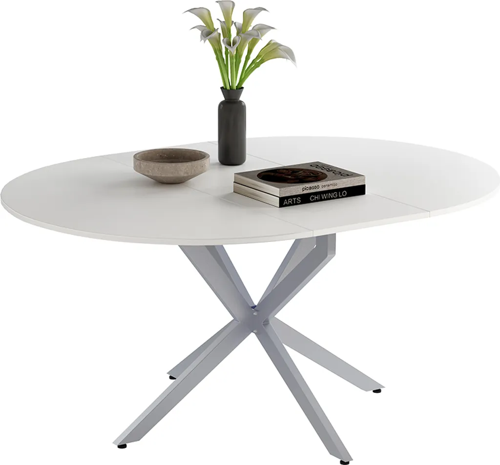 Table Vicco Loyd 120 cm blanc et gris : design moderne et robuste 51778 - 8