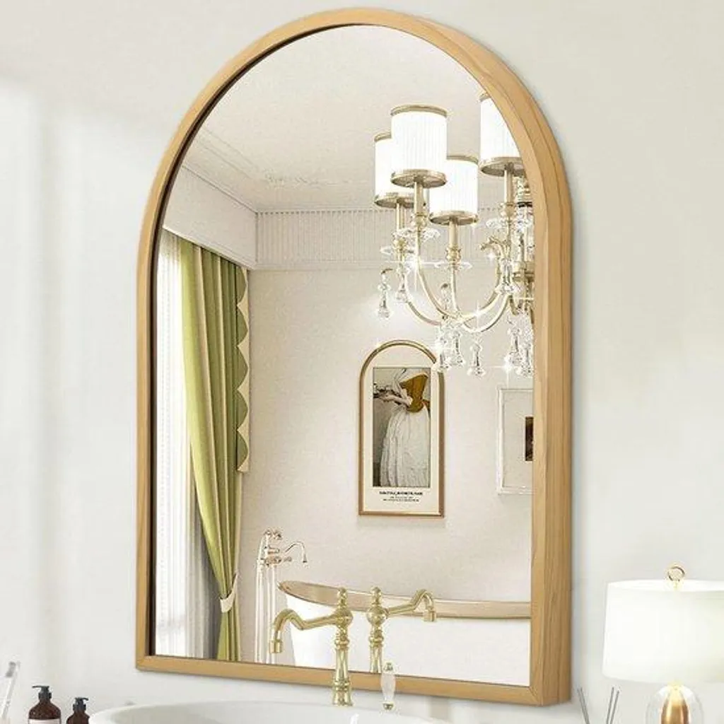 Petit miroir incurvé en métal 40x30 cm - Finition soignée et cadre fin