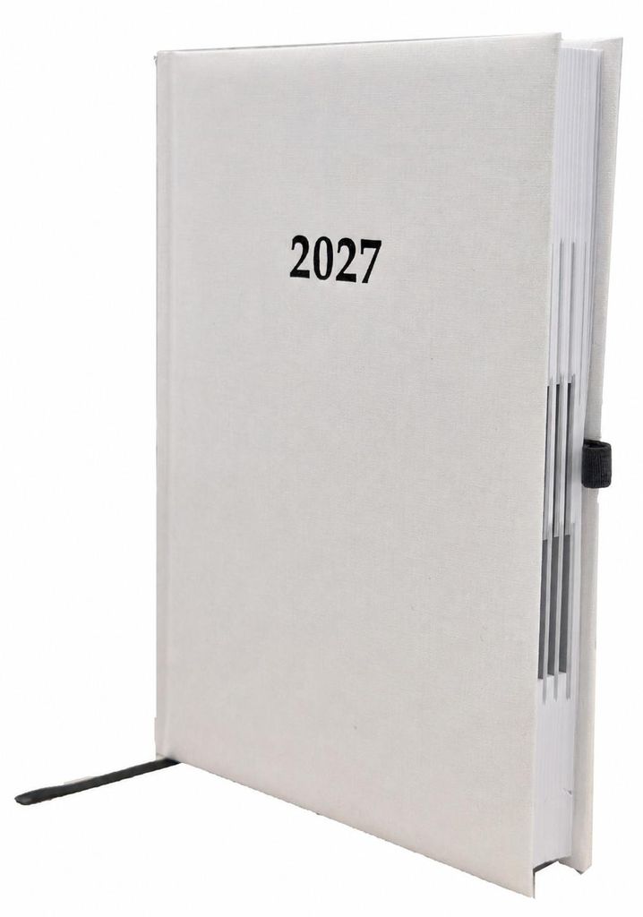 2027 ADINA Buchkalender Chefplaner A5 weiss-metallic 1 Tag Produktbild 