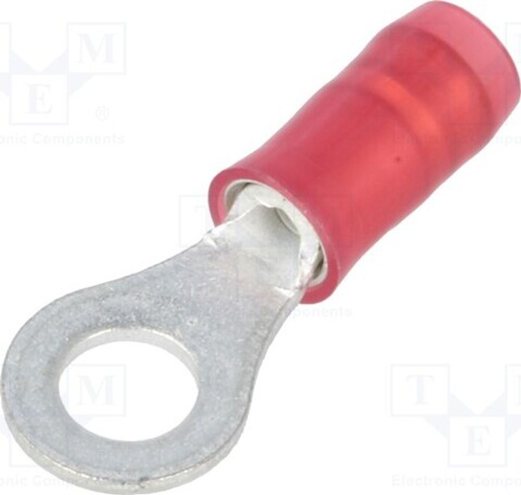 2x Kabelschuh: Ring Ø: 4,17mm Klemmverbindung 0,3÷1,42mm2 M4 rot 320551 Isolierte