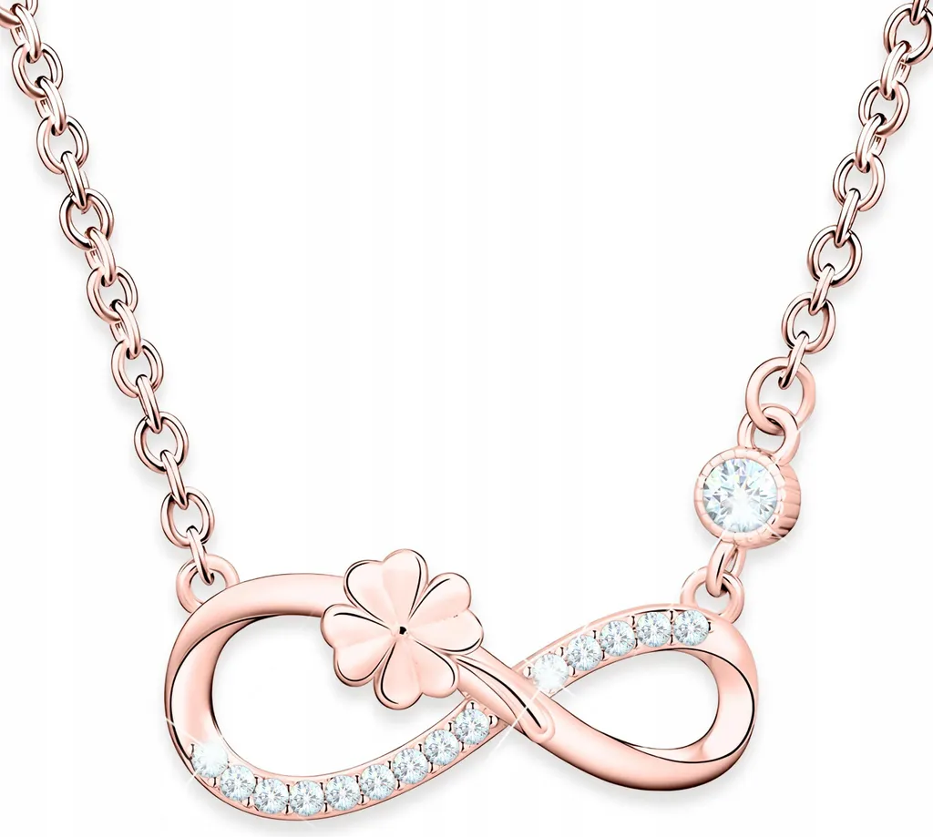 JO WISDOM Collana Infinito Con Fiori E Foglie In Argento 925 E Zirconi