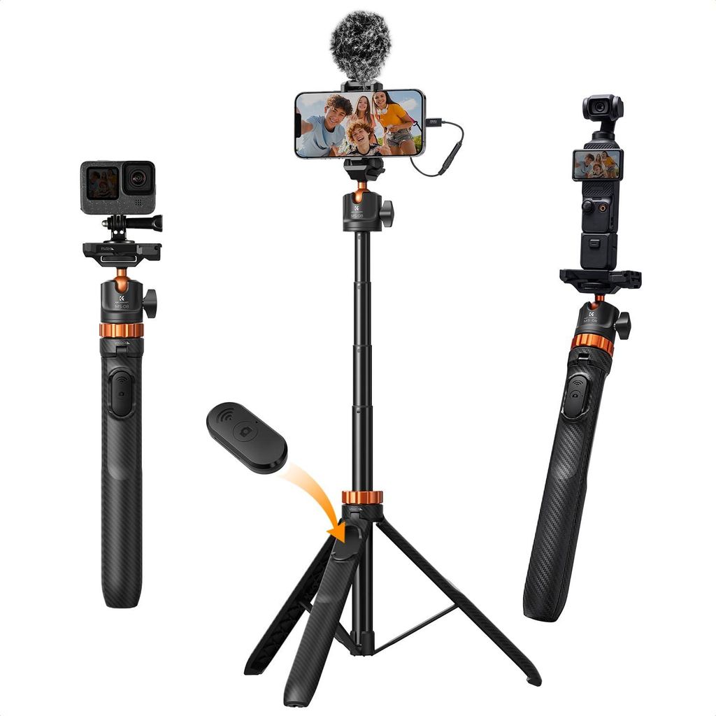 K&F CONCEPT, palo para selfies de aluminio, trípode Imagen del producto 