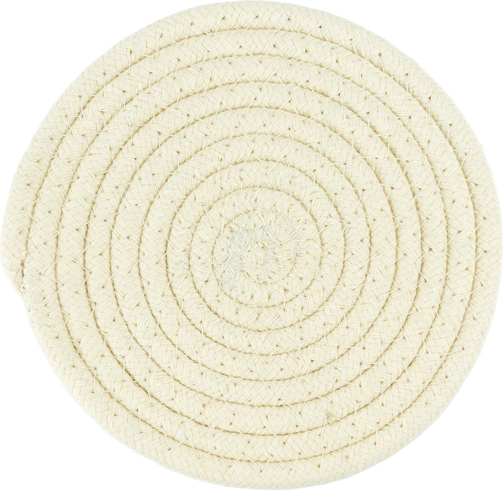 Krumble Untersetzer - Rund - Untersetzer - Pfannenzubehör - Tischschoner - Baumwolle - Beige - 18 cm (d)