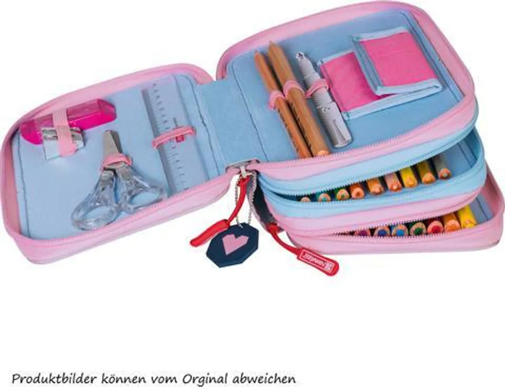 Trousse à crayons motif Chats bleu clair avec fermeture robuste - 4