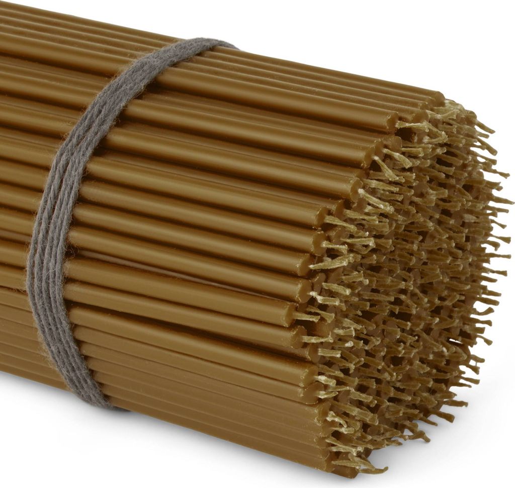 250x Stabkerzen braun Rußfrei Tropffrei dünn L 16cm Premium Paraffinwachs 36114