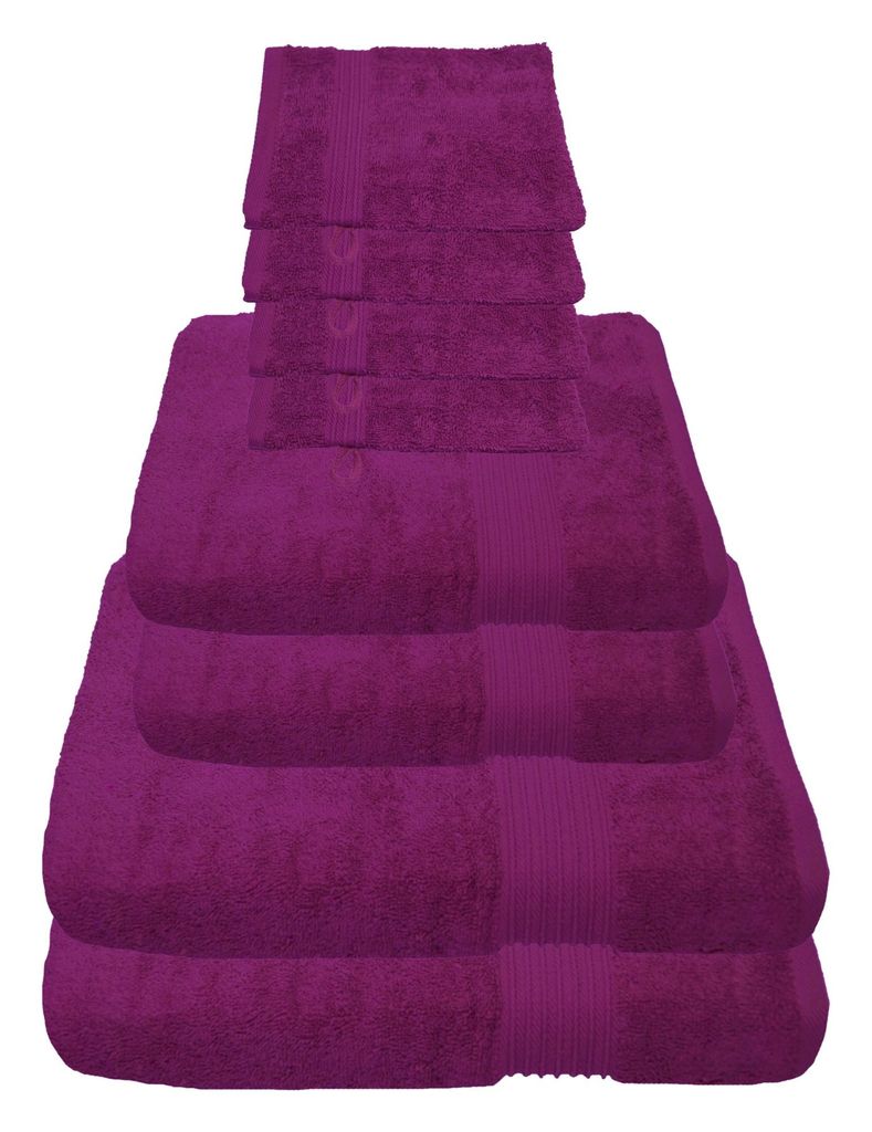 Julie Julsen Handtuch Set Fuchsia,Set:8 tlg. 2 Bade- 2 Handtücher 4 Waschhandschuhe