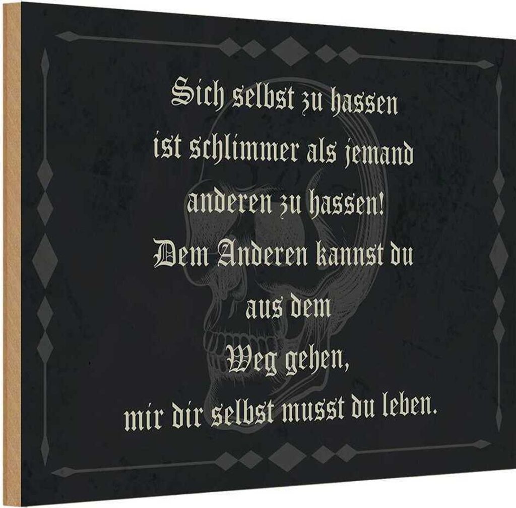 vianmo Holzschild 20x30 cm sich selbst hassen ist schlimmer Spruch Zitat