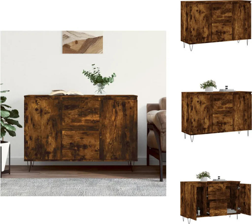 vidaXL Credenza rovere fumé 104x35x70 cm materiale a base di legno - Credenze