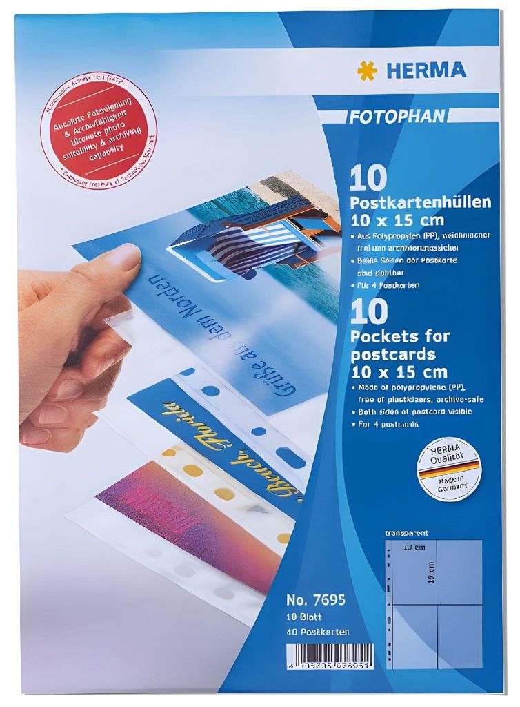 HERMA 7695, Priehľadná, Polypropylén (PP), 100 x 150 mm, Obrázok produktu 