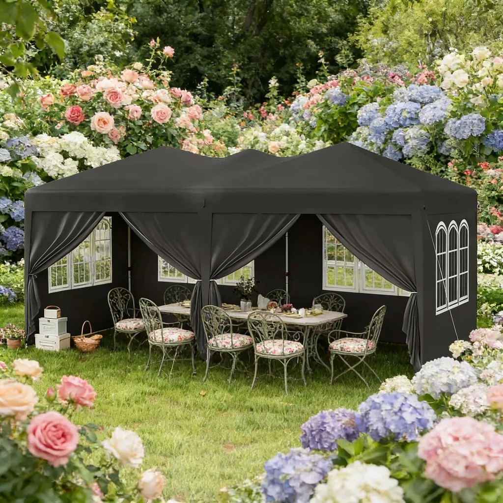 Gazebo Anti-UV et Intempéries - Pavillon de Réception Rapide à Monter