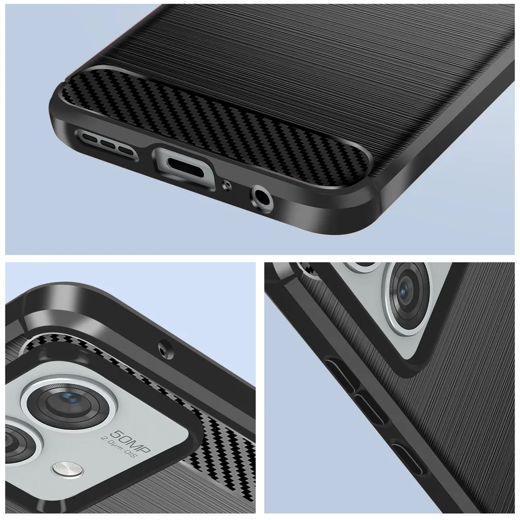 Custodia Motorola Moto G84 Carbonio e Alluminio Nero Sport Edition - 6