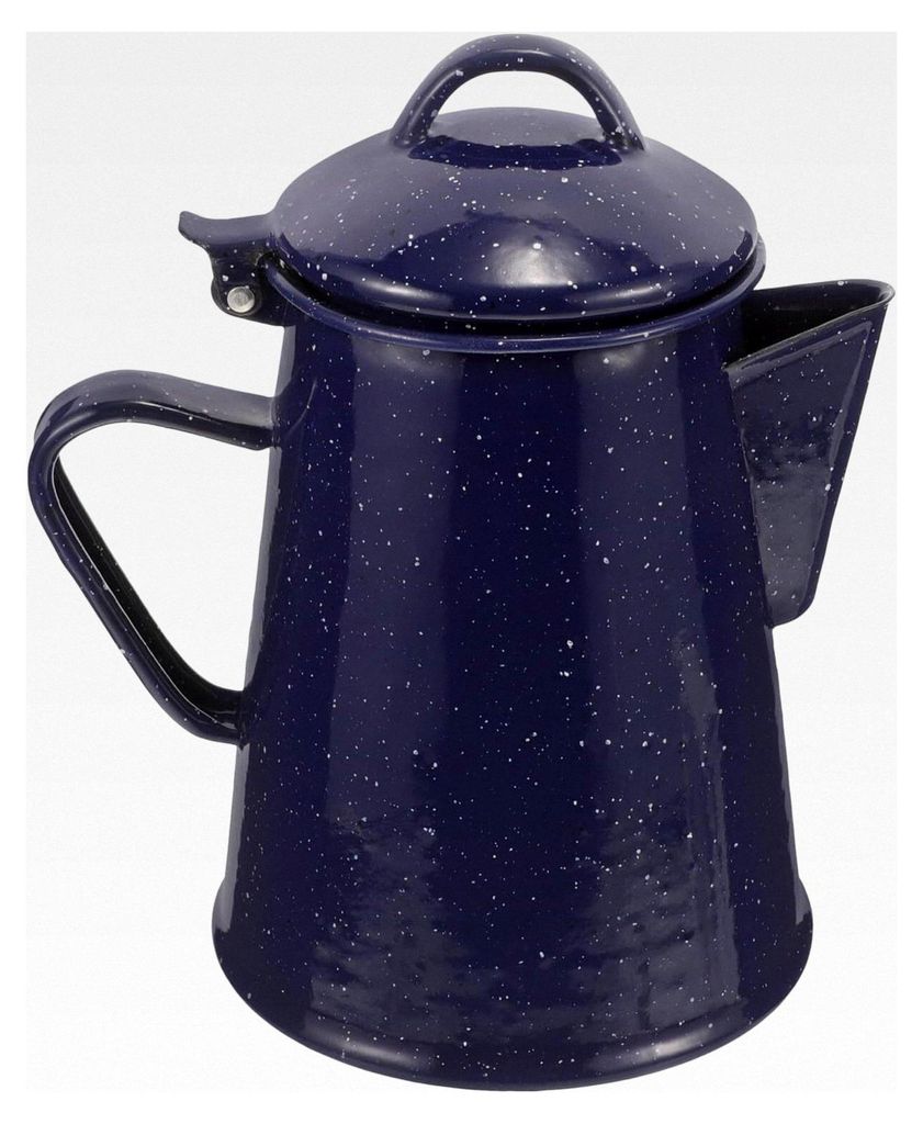 Emaille Kaffeekanne 12 L mit Ergonomischem Griff, Blauer Wasserkocher für Haushalt und Büro, Teekessel mit Schützendem Deckel, Emaillierter Wass...
