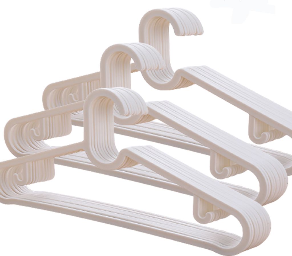 30-er Pack Starke Kleiderbügel aus Kunststoff, 38cm breit - Hochwertige Filzbügel für Kleiderschränke, Haltbare,Antirutsch