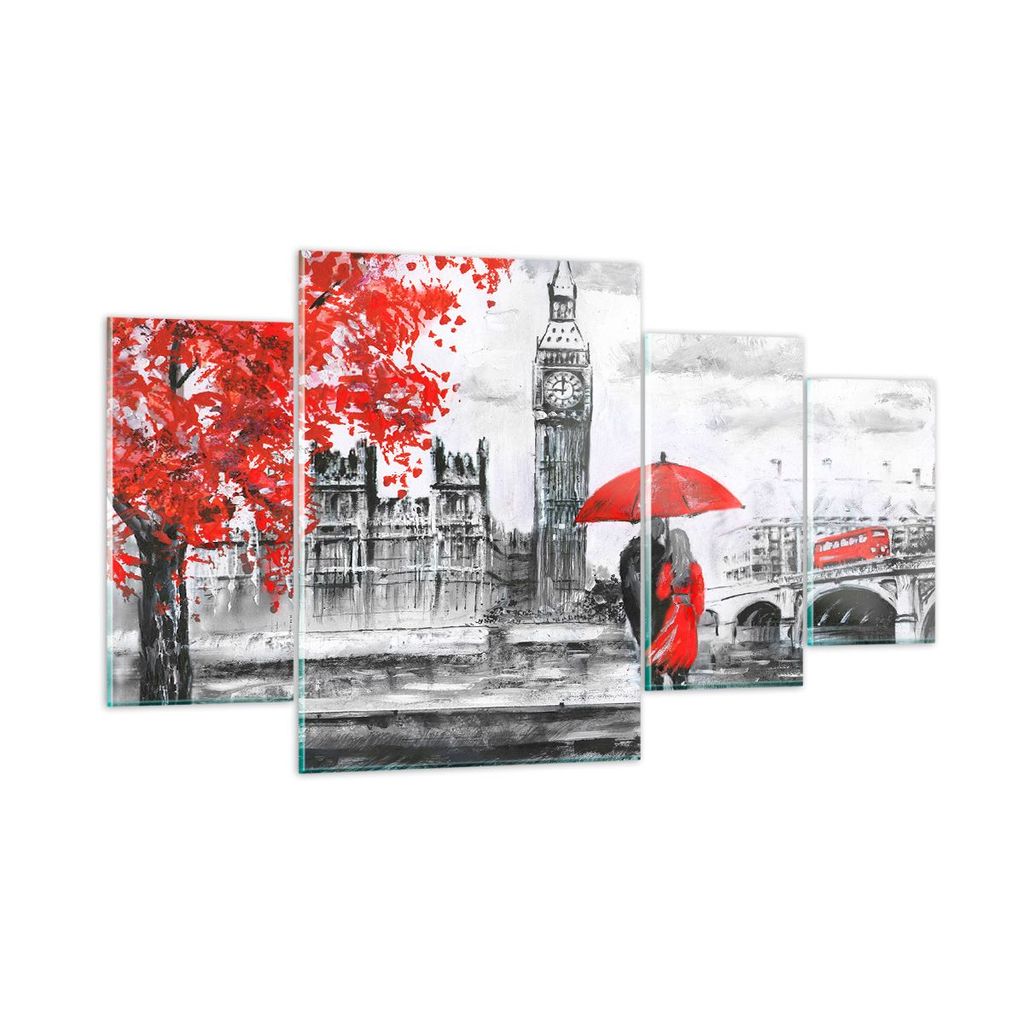 Bilder auf glas - London Architektur big ben - 160x90cm - Glasbilder - Wandbilder - Kunstdruck - zum Aufhängen bereit - Wanddekoration aus Glas - ...
