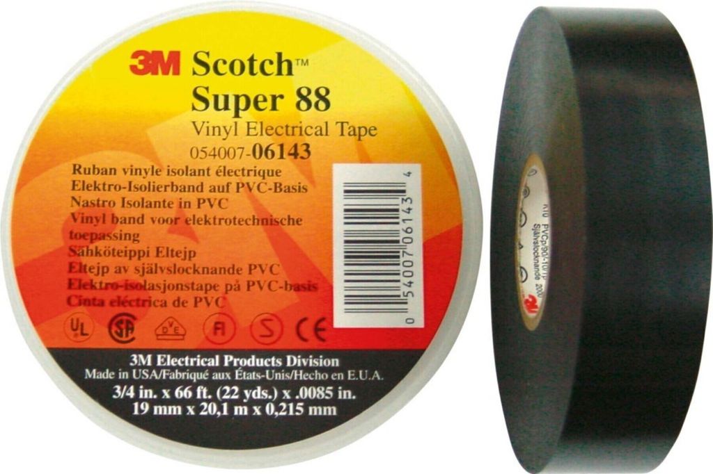 3M SUPER88-38X33 Isolierband Scotch Schwarz (L x B) 33 m x 38 mm 1 Rolle(n) (SUPER88-38X33)