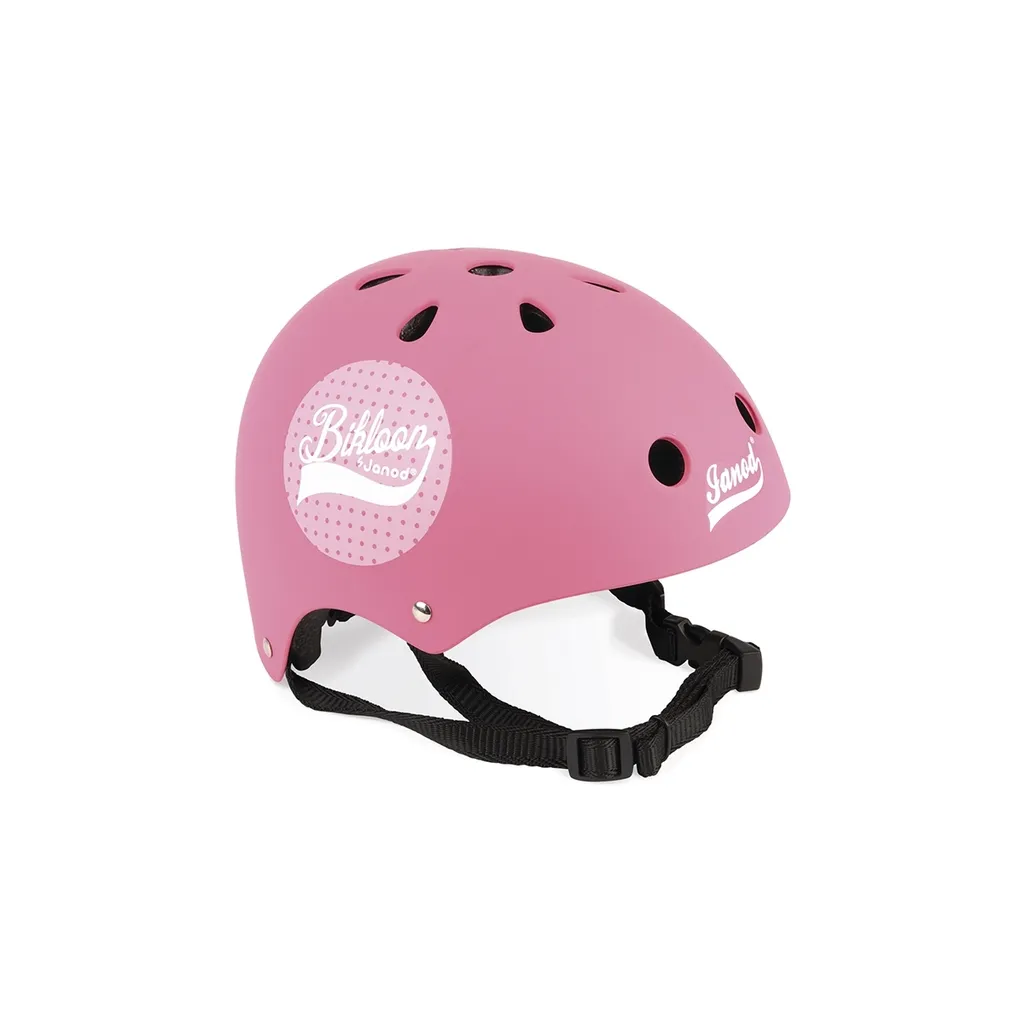 Casque Enfant Janod Bikloon Junior Rose - Fini les Casques qui Glissent