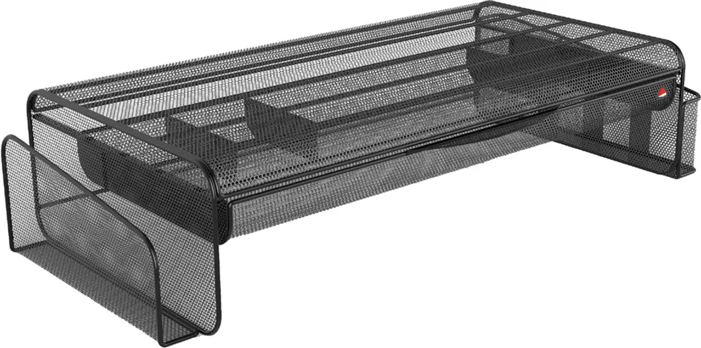 Support d'écran ALBA MESHUP N en maille métallique noire ultra stable
