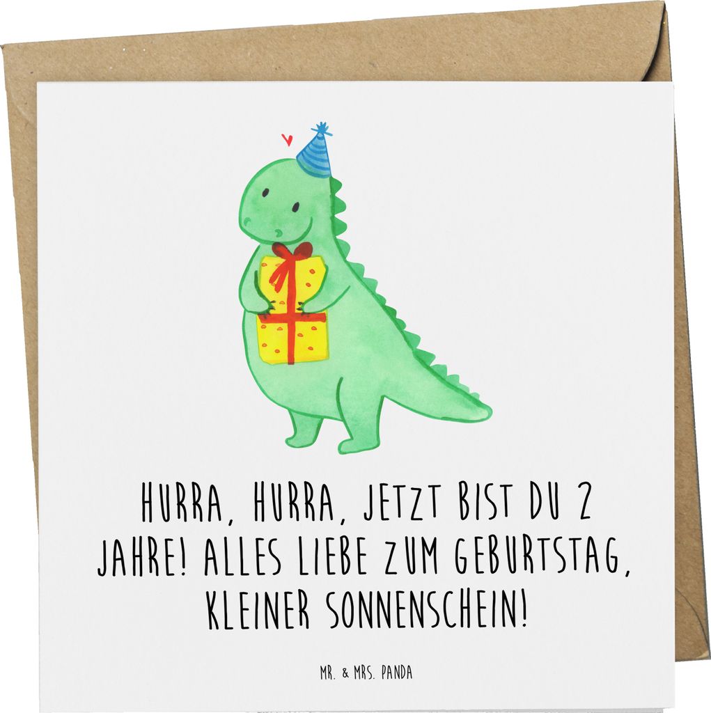 Mr. & Mrs. Panda Grußkarte 2. Geburtstag - Weiß - Geschenk, Geburtstagsgeschenk, Alles Liebe, fröhlich, Klappkarte, anlasskarte, feiern, Glückw...