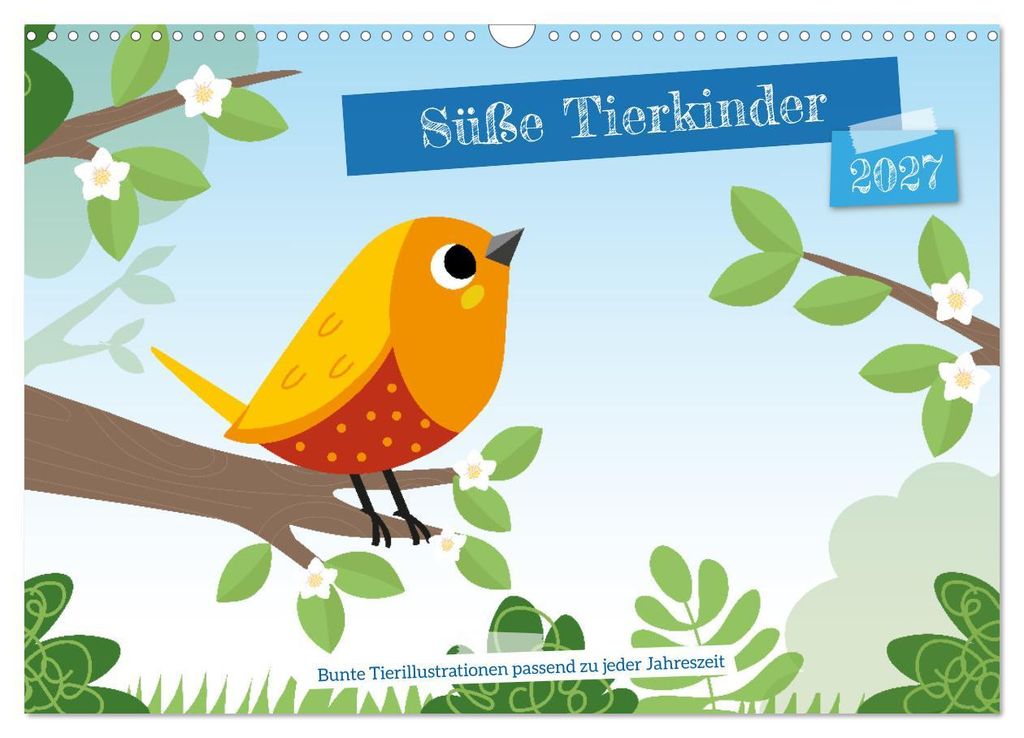 Süße Tierkinder (Wandkalender 2027 DIN A3 quer), CALVENDO Monatskalender