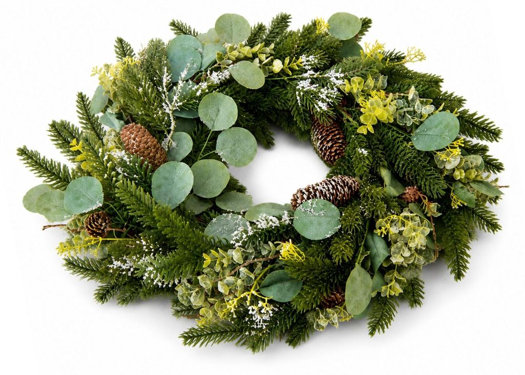 Weihnachtlicher Türkranz ∅ 55 cm wie echt, Tannenkranz &