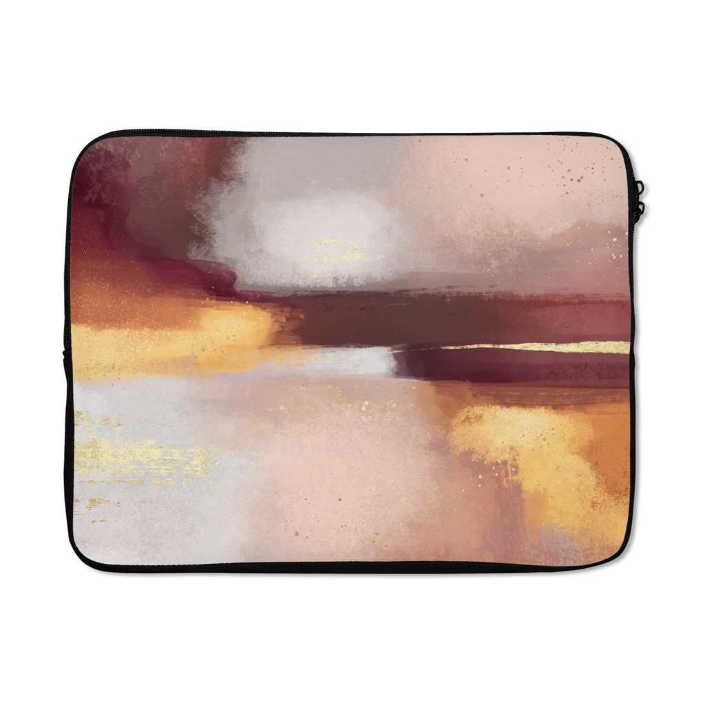 MuchoWow Laptop Hülle 17 Zoll Laptoptasche Malen - Abstrakt - Pastell - Zipper - Schutzabdeckung