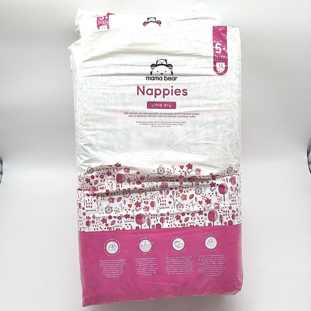 Amazon Marke: Mama Bear Ultra Dry Windeln Größe 5+ 11 17 kg MONATSBOX Weiß 144