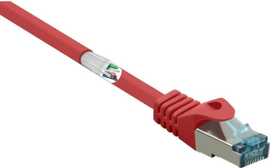 Renkforce RF-5043952 RJ45 Netzwerkkabel, Patchkabel CAT 6a S/FTP 10.00 m Rot Flammwidrig 1 St.