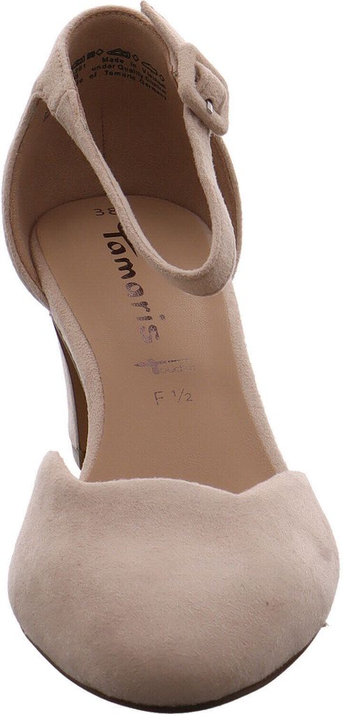 Tamaris Damen Pumps Fesselriemen Blockabsatz samtige Haptik Produktbild 17