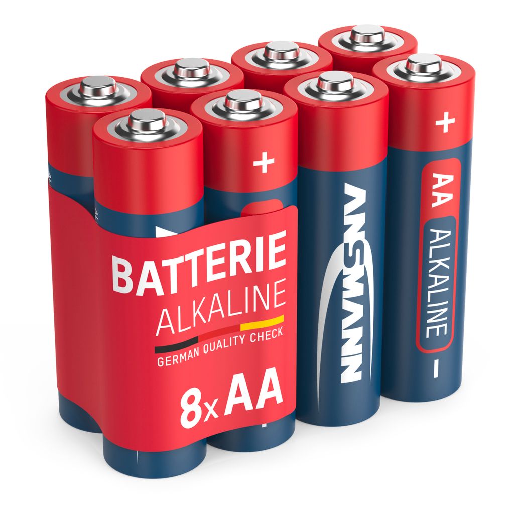 8x ANSMANN Alkaline Batterie AA Mignon 1,5V - LR6 AM3 MN1500 (8 Stück)