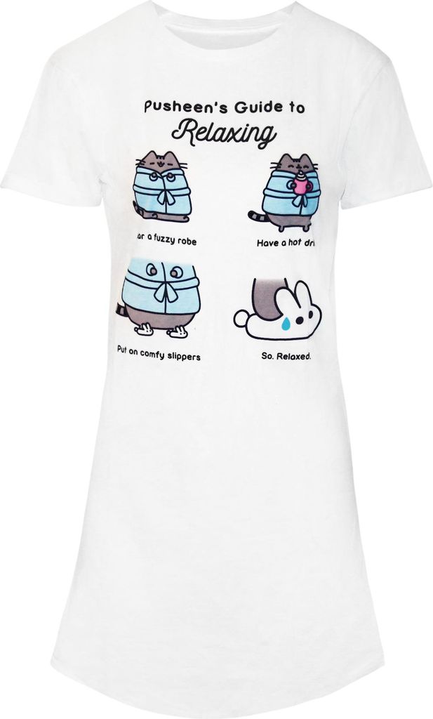Pusheen - "Guide To Relaxing" T-Shirt für Damen HE446 (2XL) (Weiß)
