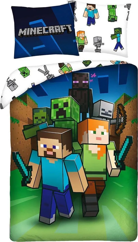 Set Letto Minecraft 140x200 Cotone Monster Jäger - Offerta Web