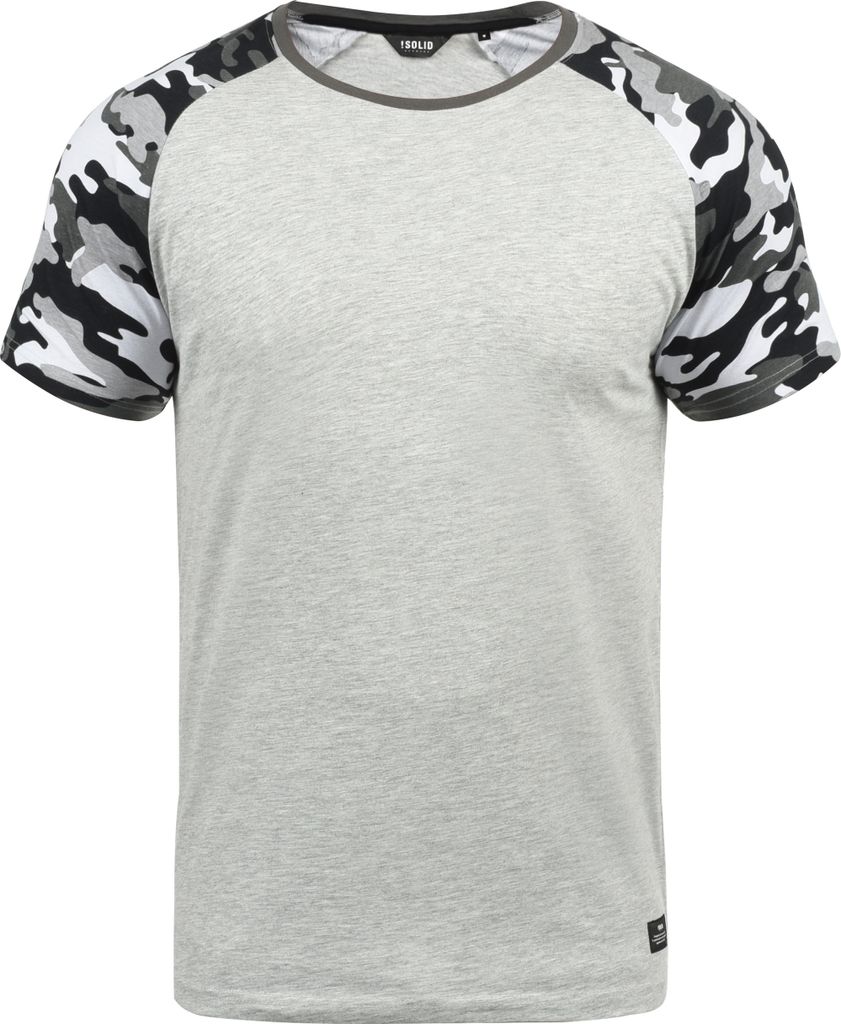 SOLID SDCahil Herren T-Shirt Kurzarm Shirt mit Rundhals-Ausschnitt Camouflage-Muster Baumwollmischung Regular fit