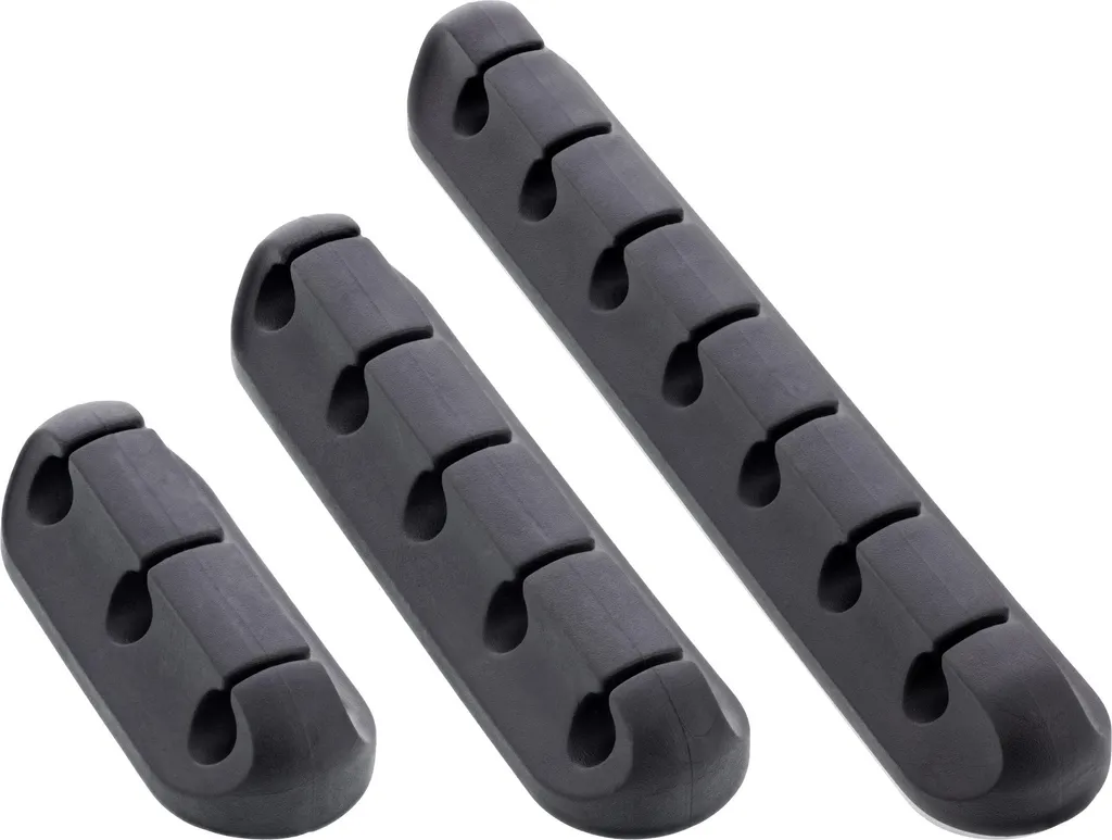 Gestionnaire de Câbles Autocollant Flexible InLine Noir Multi-Slots 3x