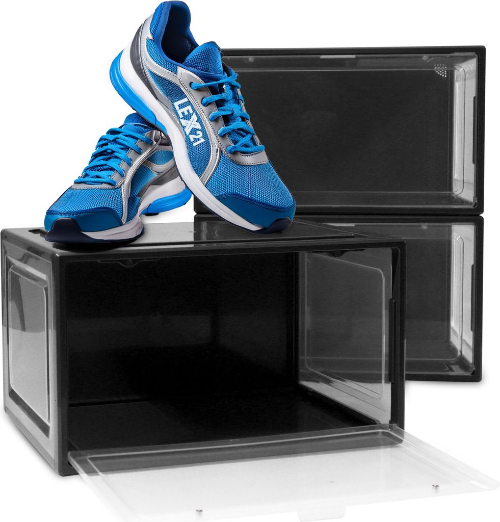 Lex21 Schuh Box 3 Stück Schwarz Stapelbar MS-18234 Produktbild 