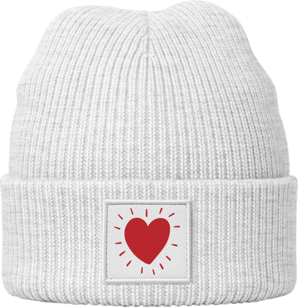 Kinder Beanie Mädchen Design Herz Aufdruck Print Strickmütze Geschenkidee Winter Weihnachten Advent SpecialMe