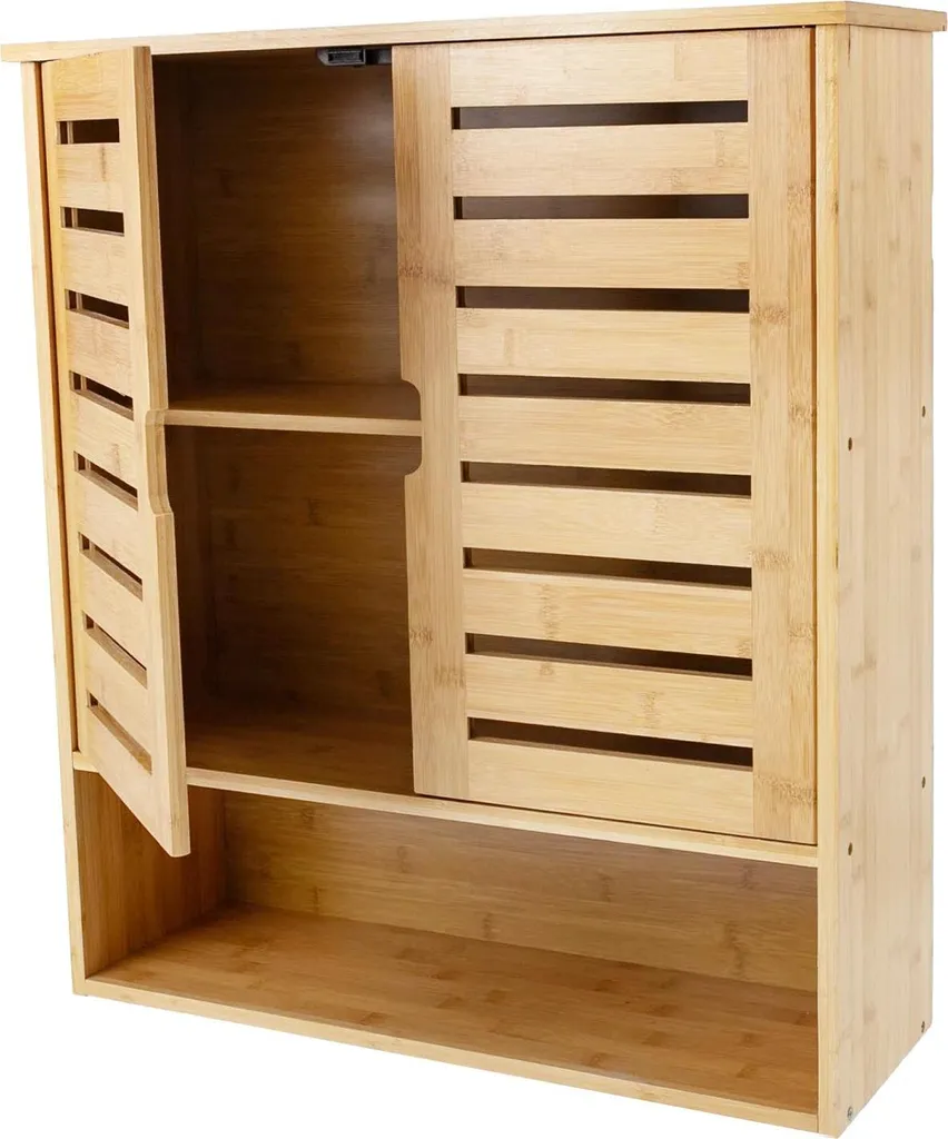 Étagère murale en bambou anti-humidité pour organiser votre salle de bain