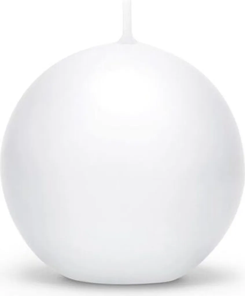 Bougies sphériques métallisées 6cm lot de 10 blanc mat longue durée
