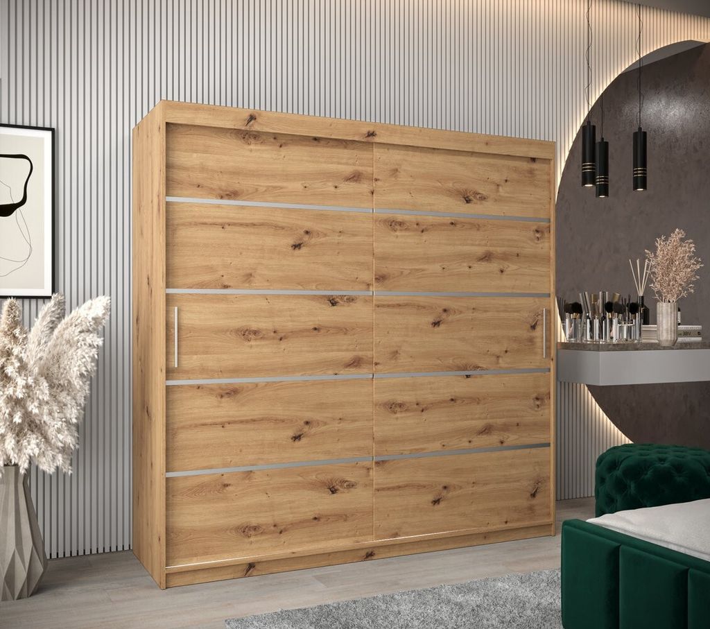 Kleiderschrank ENNI – Breite 200 cm, Eiche artisan