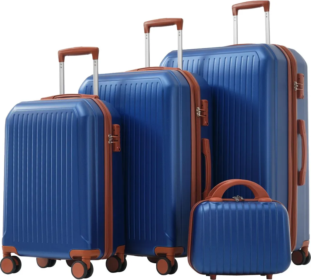 Ensemble de Bagages Robustes en ABS, Set de 4 Pièces avec Verrou TSA Intégré