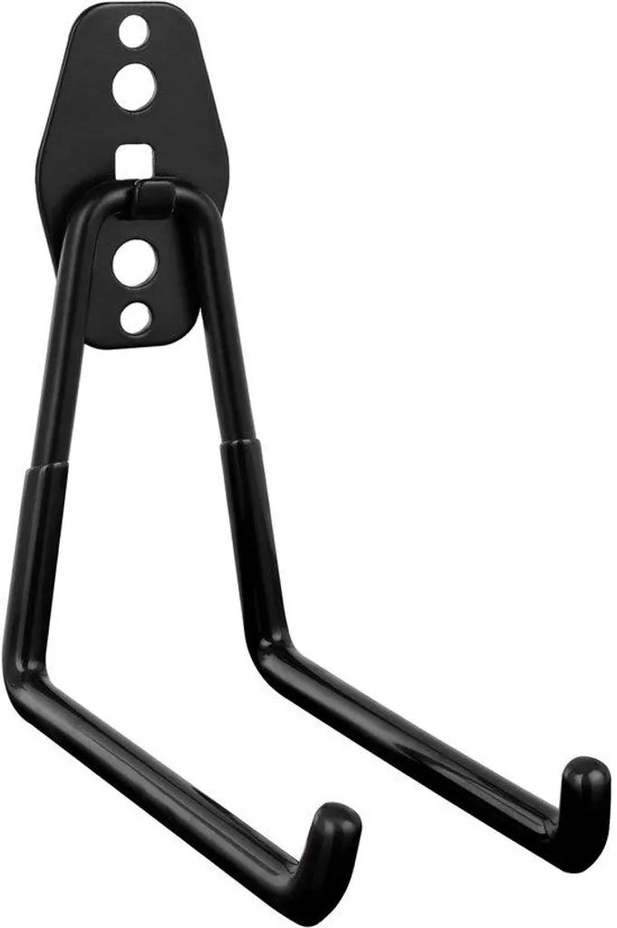 Support mural garage pour vélo et outils crochet acier noir 20 kg