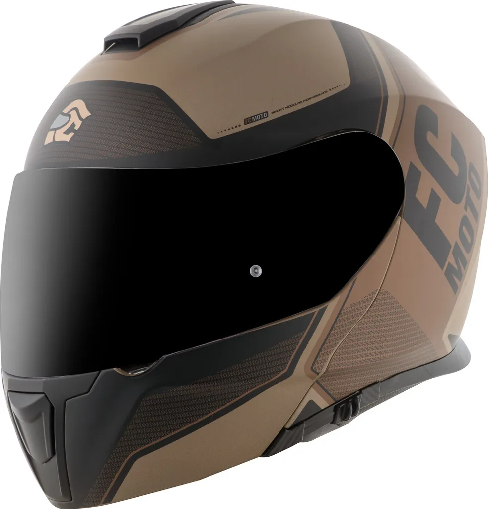 Casque de moto modulable Novo Circuit FC-Moto pliable noir et marron