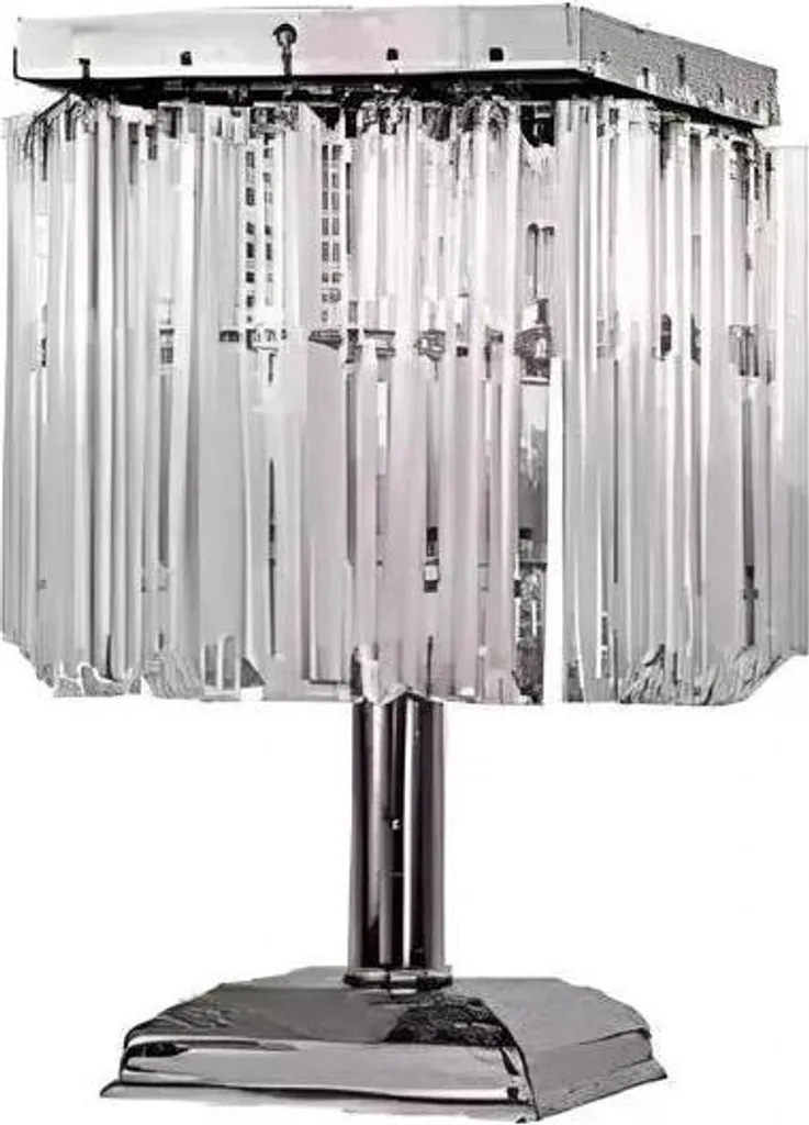 Lampe table cristal argenté 45cm - Luminaire design aux reflets brillants