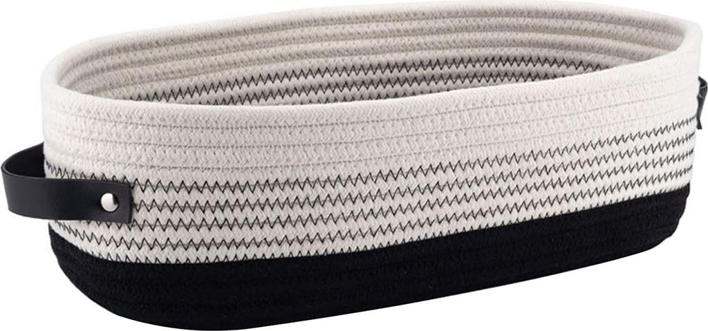 Gewebter Aufbewahrungskorb mit Griffen, großes Fassungsvermögen, starke Tragfähigkeit, Mehrzweck-Spielzeug, rechteckiger dekorativer Korb