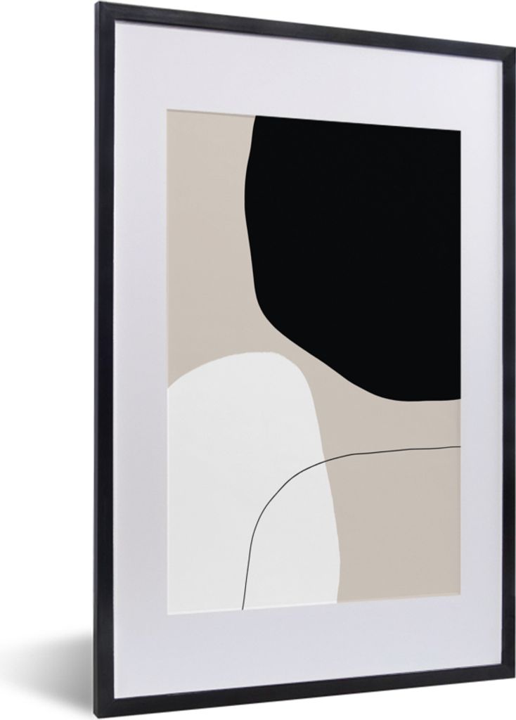 MuchoWow Gerahmtes Poster Formulare - Abstrakt - Gestaltung 40x60 cm - Poster mit Schwarzem Bilderrahmen Wandposter Rahmen Foto Bilder - Poster i...
