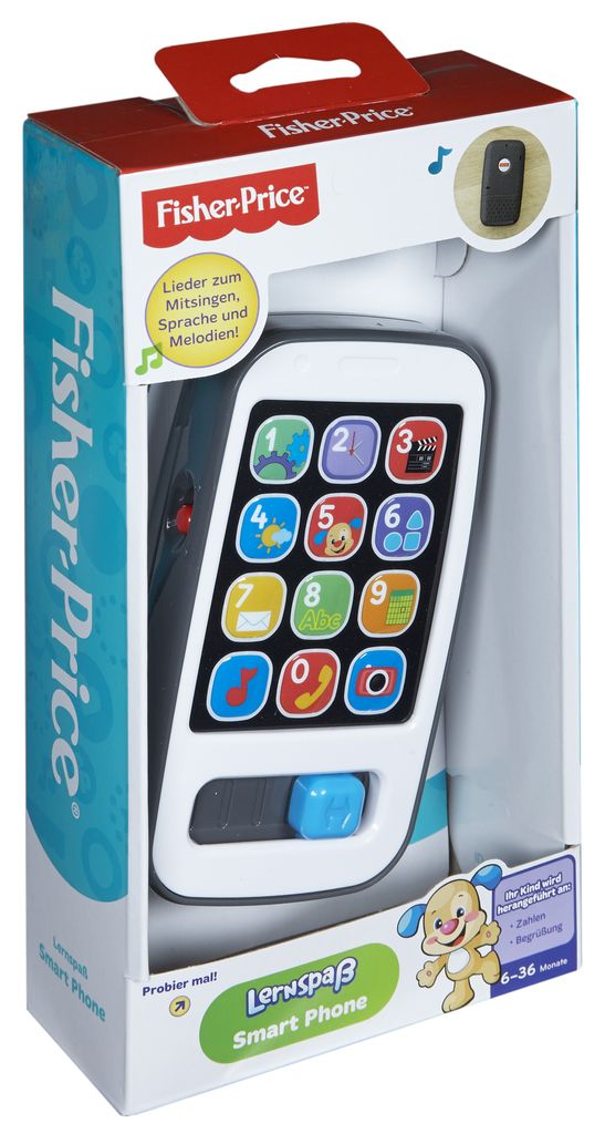 Fisher-Price Kinder Handy Smart Phone Lernspielzeug mit Liedern Sätzen Deutsch