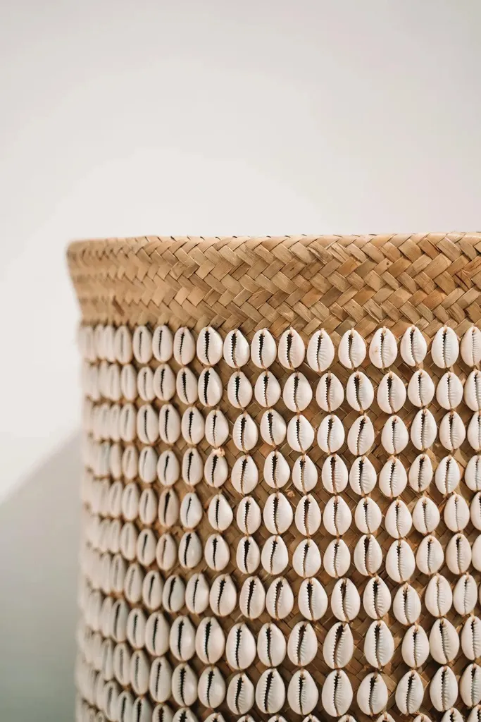 Panier Déco Pandan Marron et Blanc - Solution de Rangement Esthétique - 7