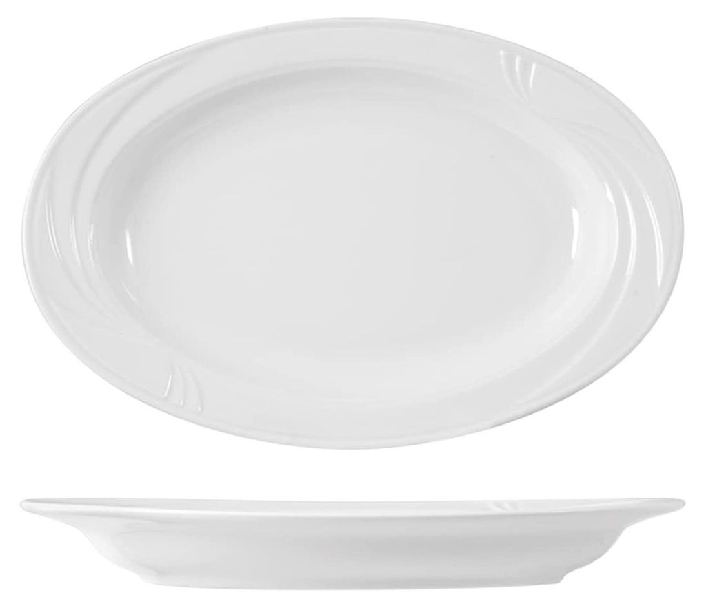 H&H 4413324 Oválny tanier Arcadia, porcelán, biely, 24 cm, Obrázok produktu 
