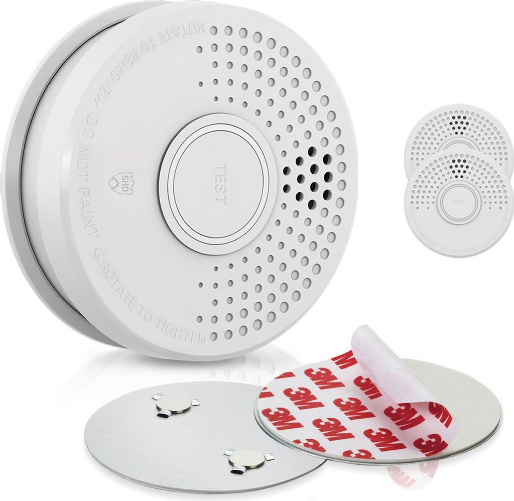 SHD by OneConcept Detecteur de Fumée, 3x Alarme Incendie Image du produit 